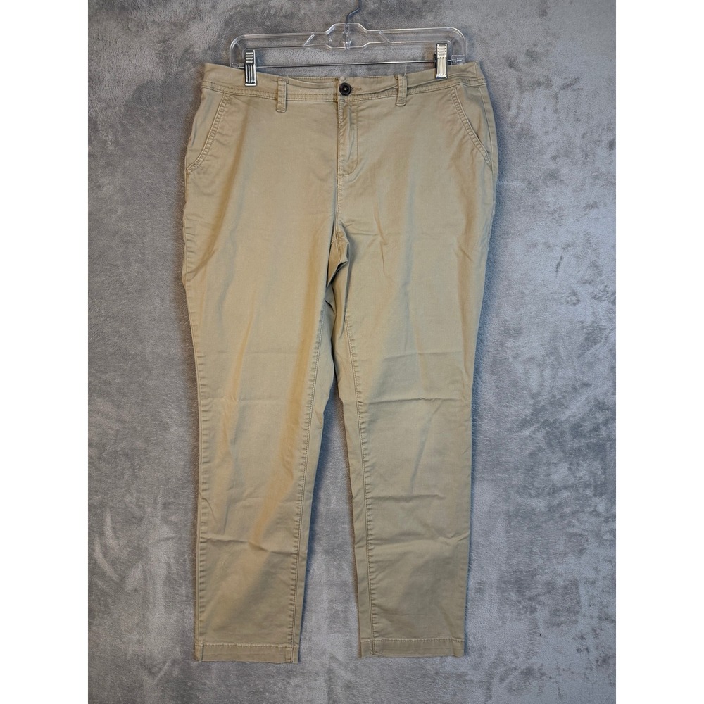 Old Navy Chino Pants Womens 12 Pixie Khaki Ankle Length EUC